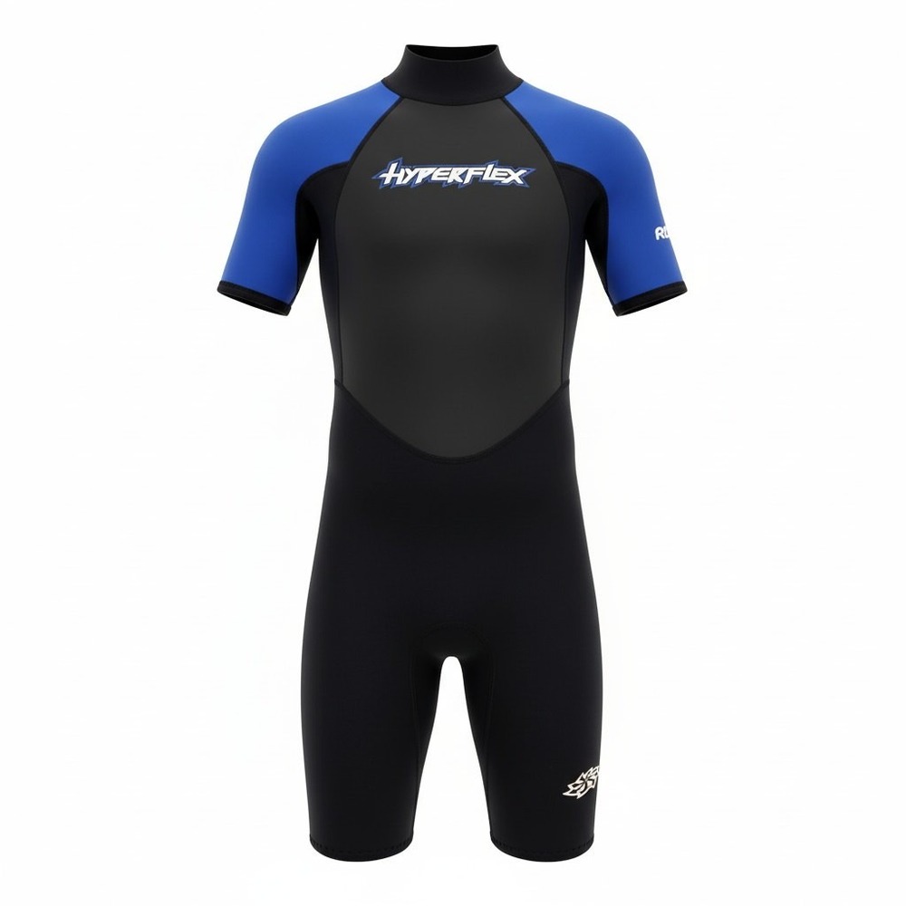 Hyperflex‎ Wetsuit Kids Size 10 Black Blue Excellent Shorty Springsuit